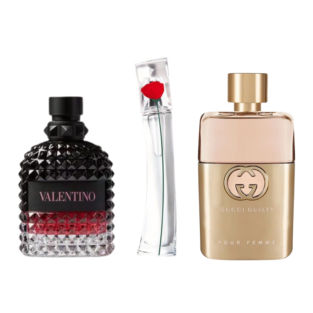 Zestaw 3 Perfum - Gucci Guilty, Valentino Intense, Flower Kenzo 100ml
